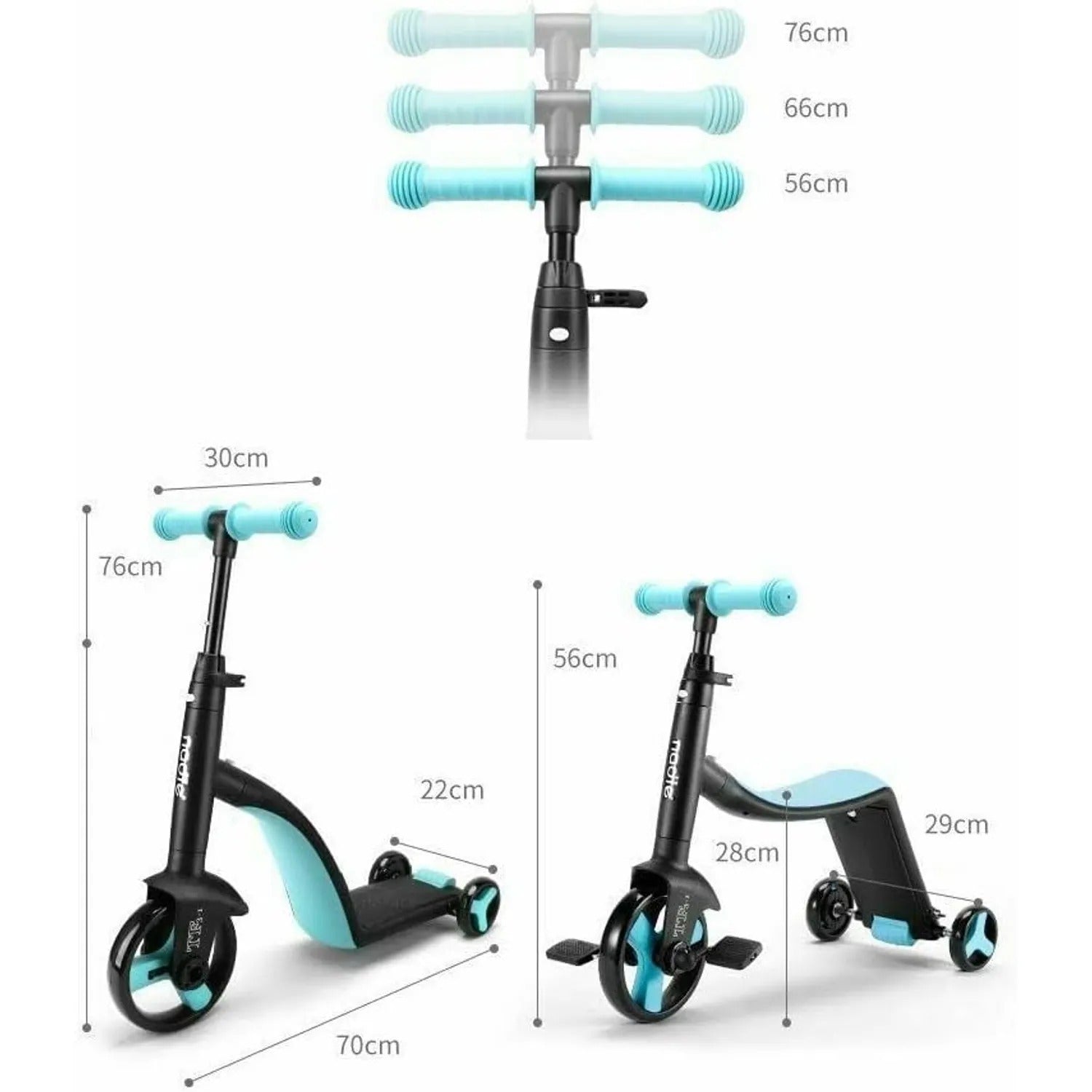 Triciclo Patineta Scooter 3 En 1 Para Ni